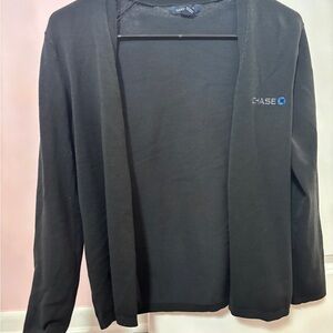 Lands' End Black Cardigan with Logo